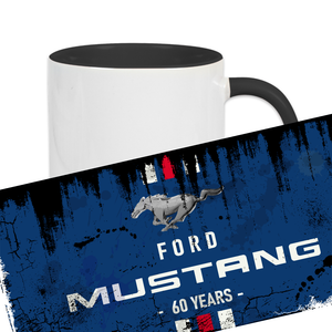 Vintage Becher 60yr Ford Mustang blau