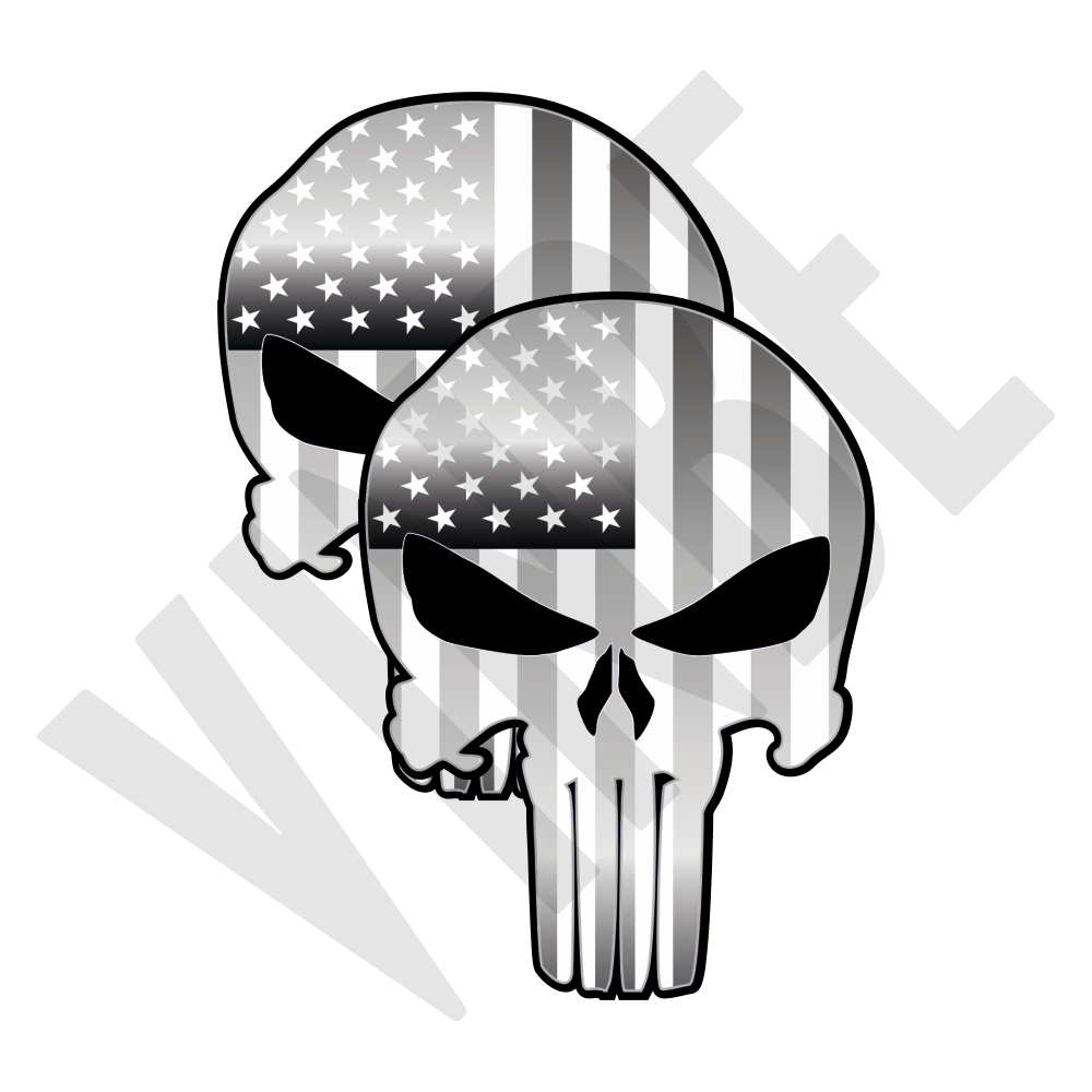 Aufkleber Punisher US Flag gray