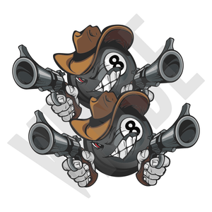 Aufkleber 8 Ball - Gun