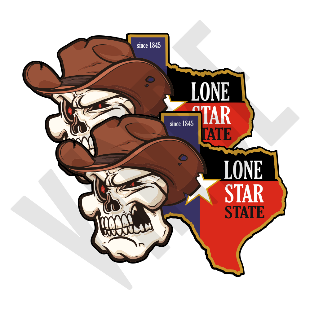Aufkleber Lone Star Skull