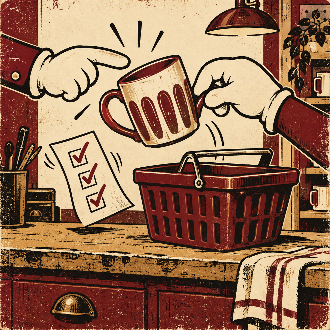 Vintage-Comic: VINBE Tasse auswählen und in den Warenkorb legen