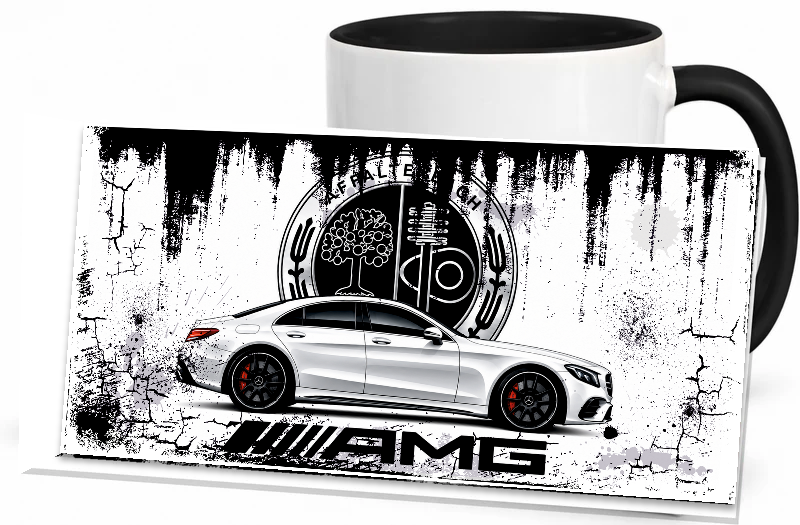 Vintage Becher Mercedes AMG Weiß