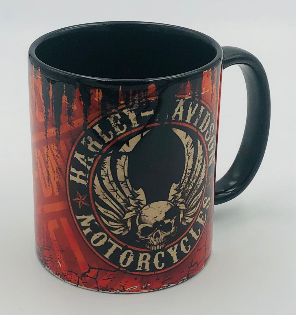 Vintage Becher Harley Skull Orange