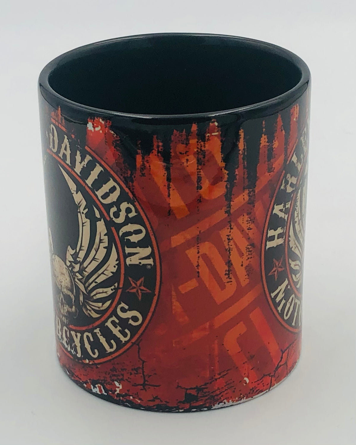 Vintage Becher Harley Skull Orange
