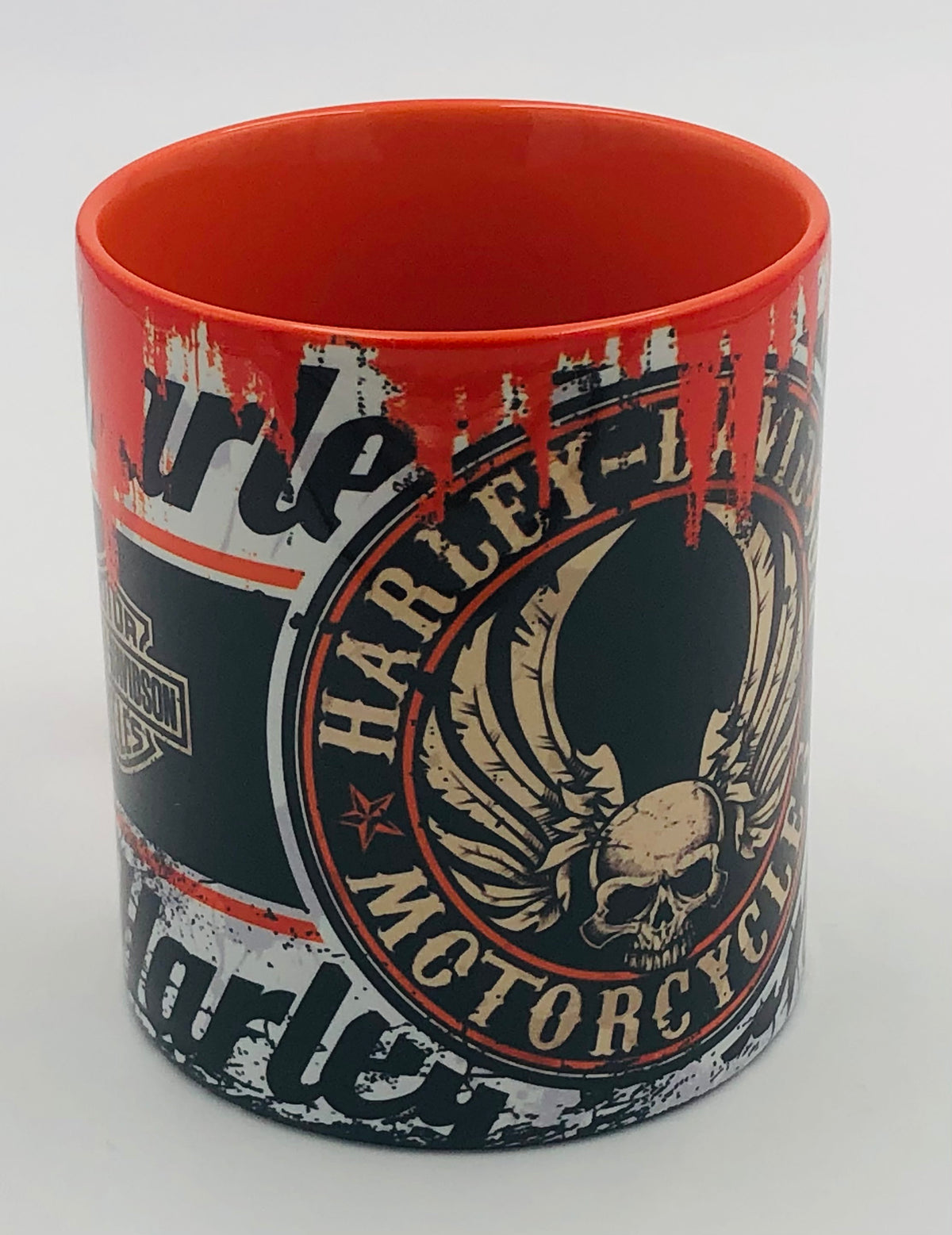 Vintage Becher Harley Skull Weiss