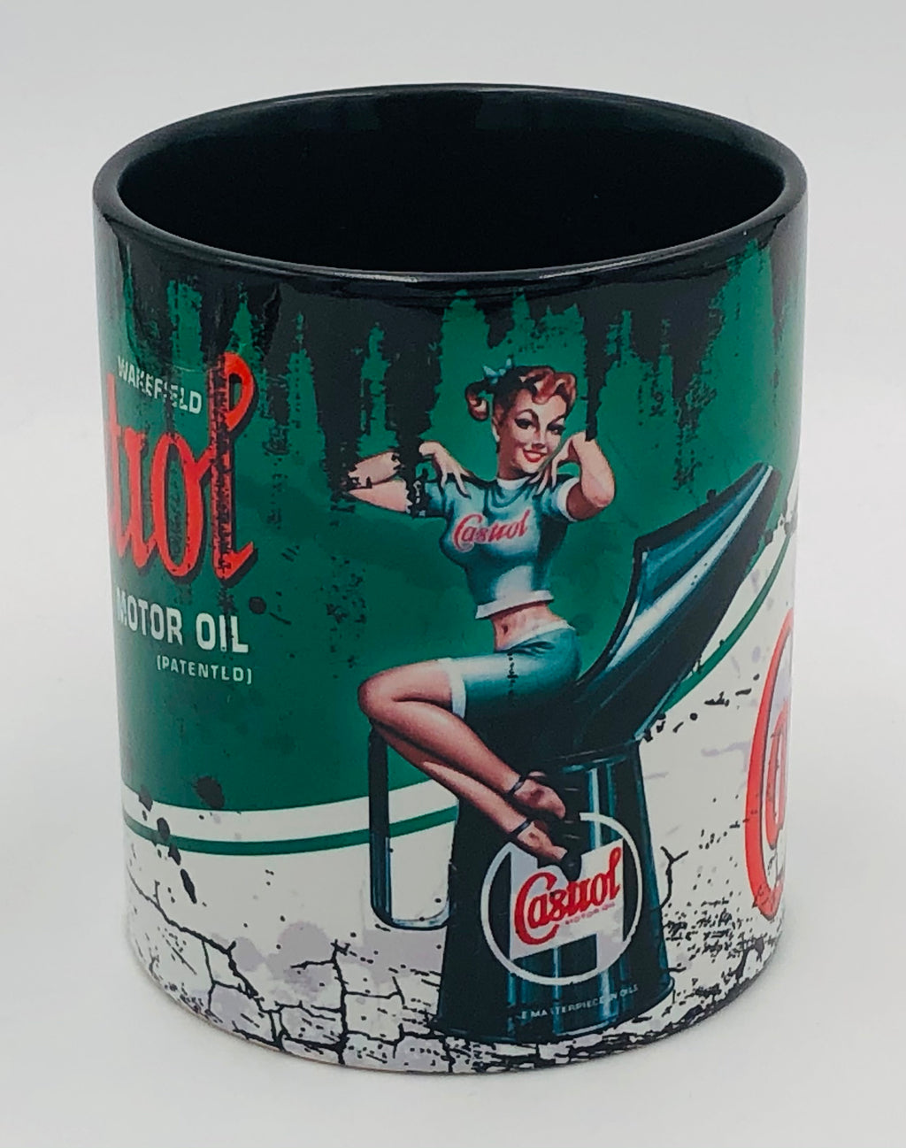 Vintage Becher Pin up Castrol Öl
