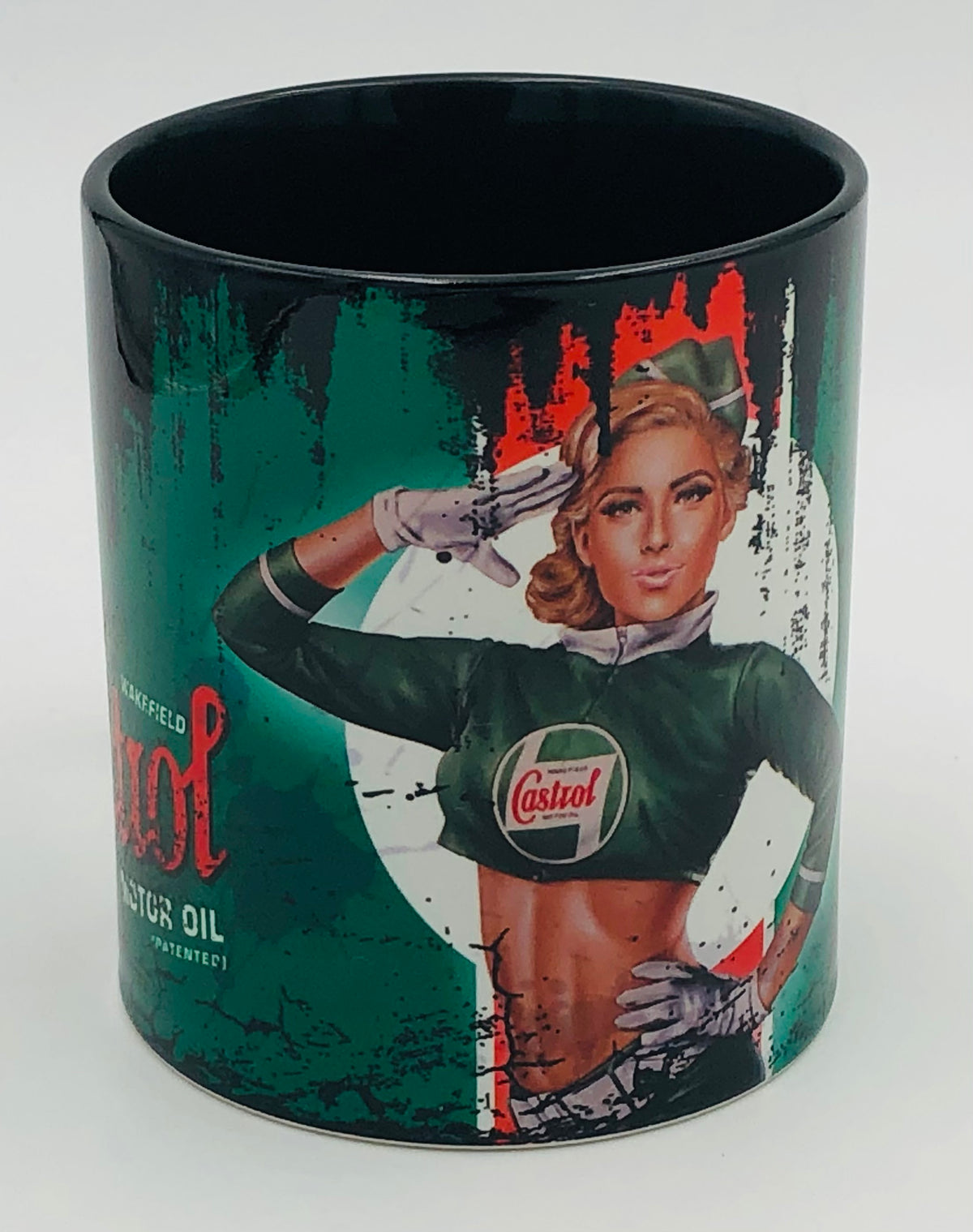 Vintage Becher Pin up Girl Castrol