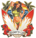 Aufkleber- Pin up Surf P1