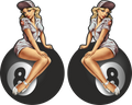 2er Aufkleber- Pinup 8-Ball P3