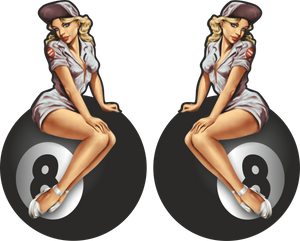 2er Aufkleber- Pinup 8-Ball P3